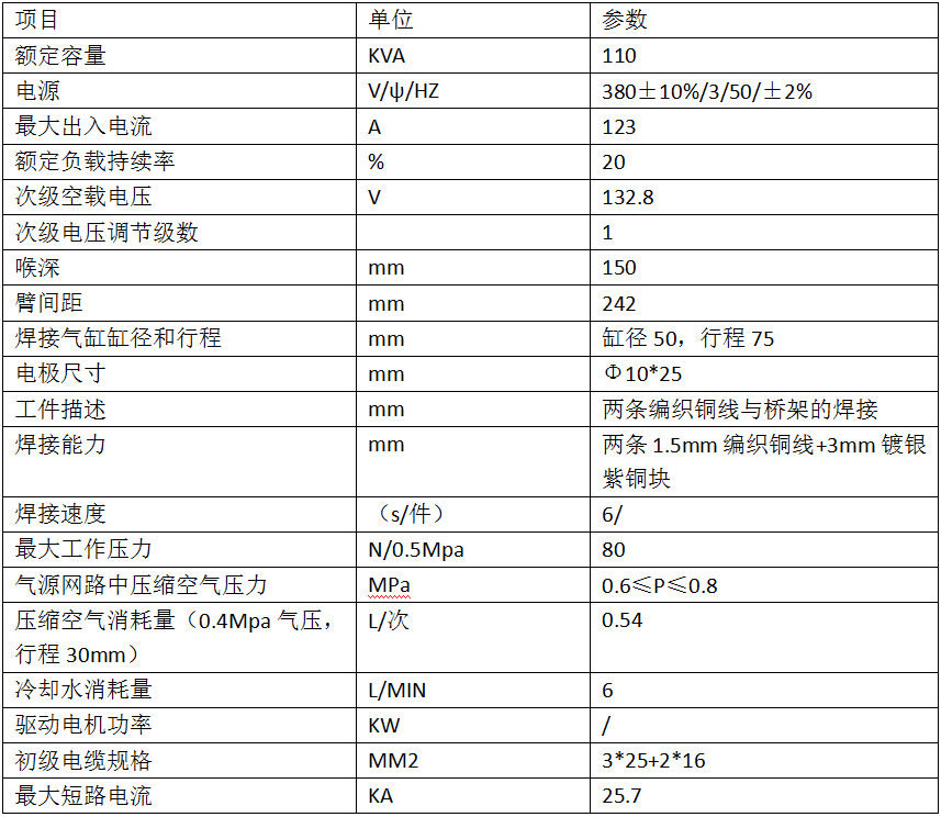 110KVA启动电机联接线双点焊机1